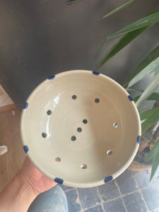 Berry Bowl + small plate (Blue Stripes)